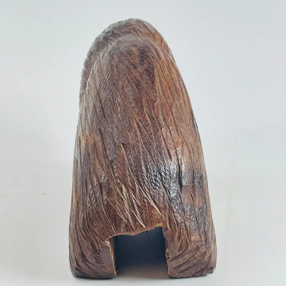 Vintage Hand Carved Ironwood Bear Figurine Rustic Folk Art Animal Sculpture 7